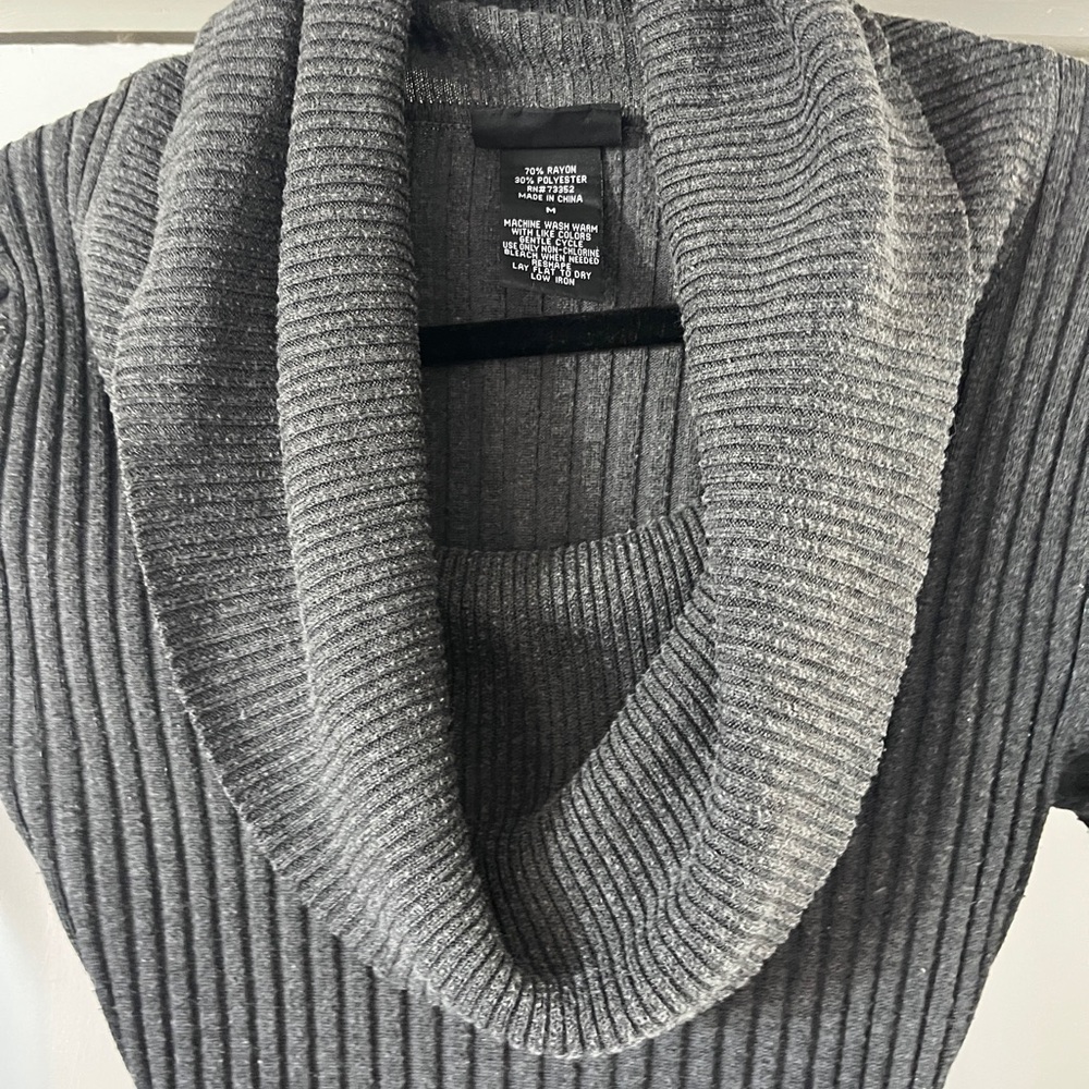 It's Our Time Charcoal Cowl Neck Sweater - Picture 3 of 4